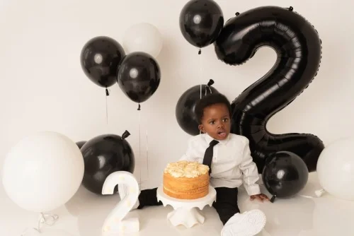 2nd Bday - Black  White